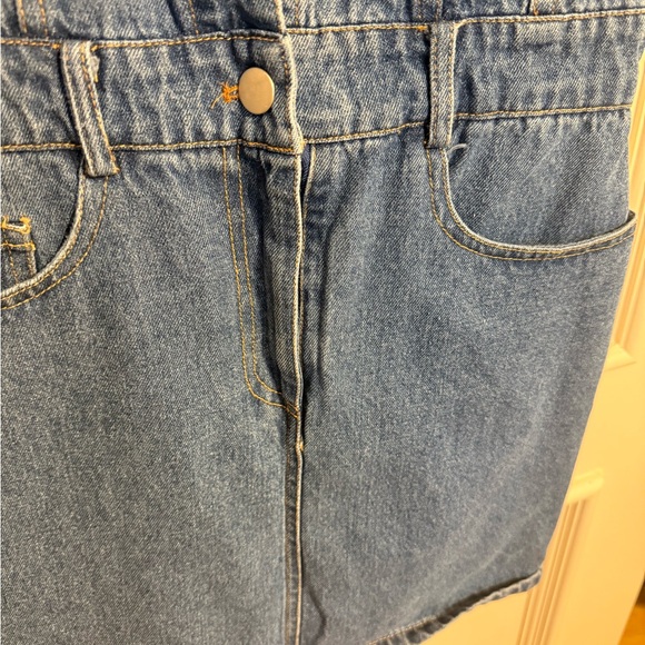 Lulu's Blue Denim Mini Dress with Short Sleeves - Picture 3 of 5